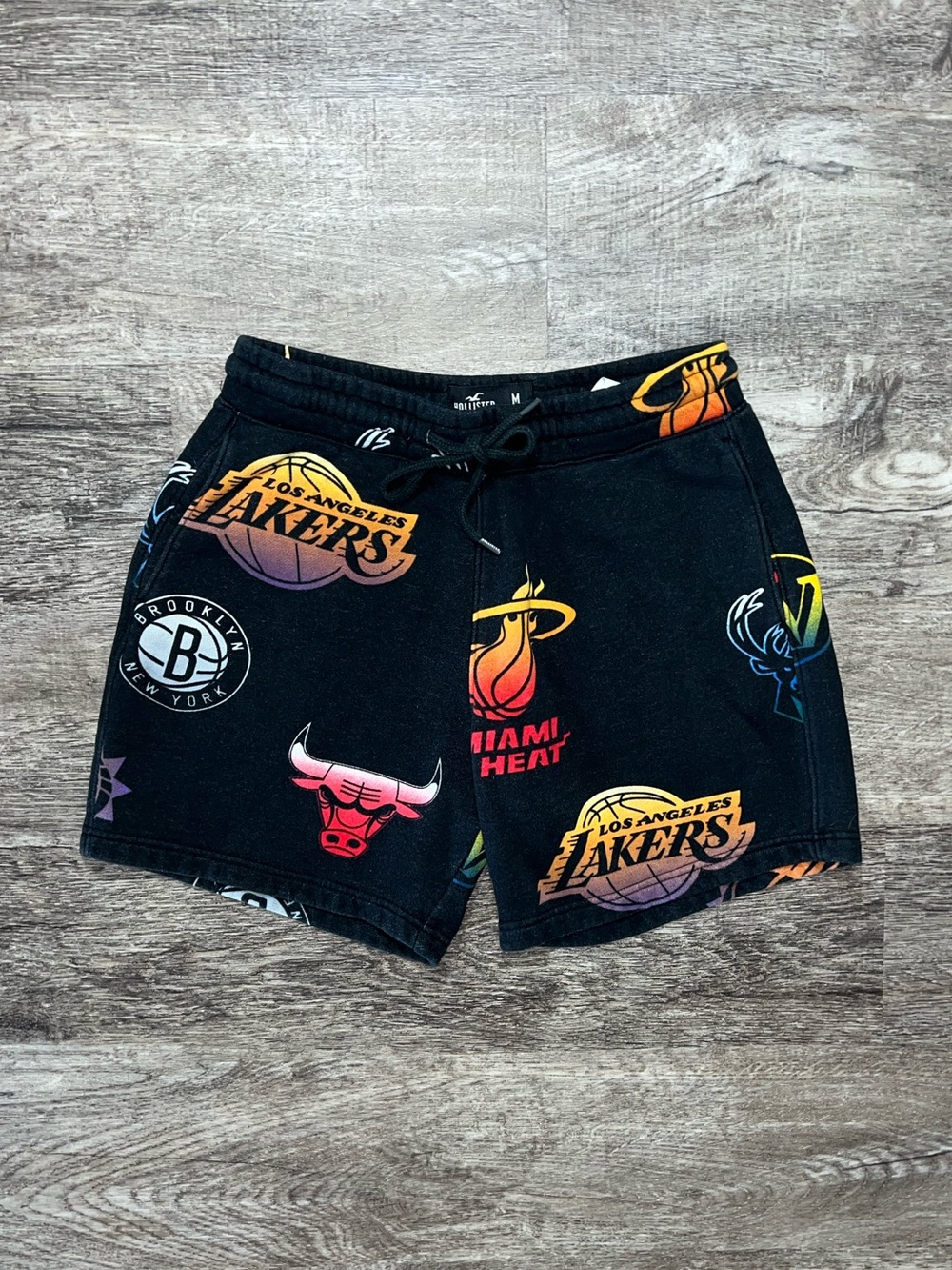 Hollister Co. NBA Black Graphic Lounge Casual Sweat Shorts Men’s Size Medium